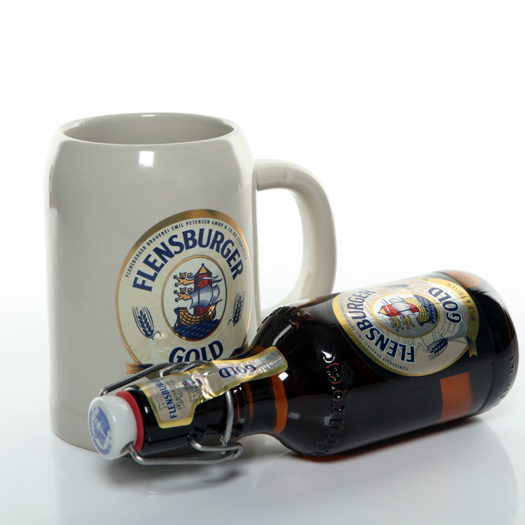 125周年版陶瓷啤酒杯0.5L(金啤酒标)
