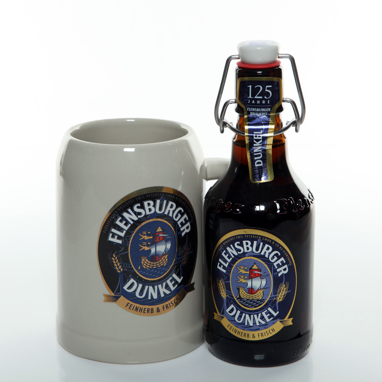 125周年版陶瓷啤酒杯0.5L(黑啤酒标)