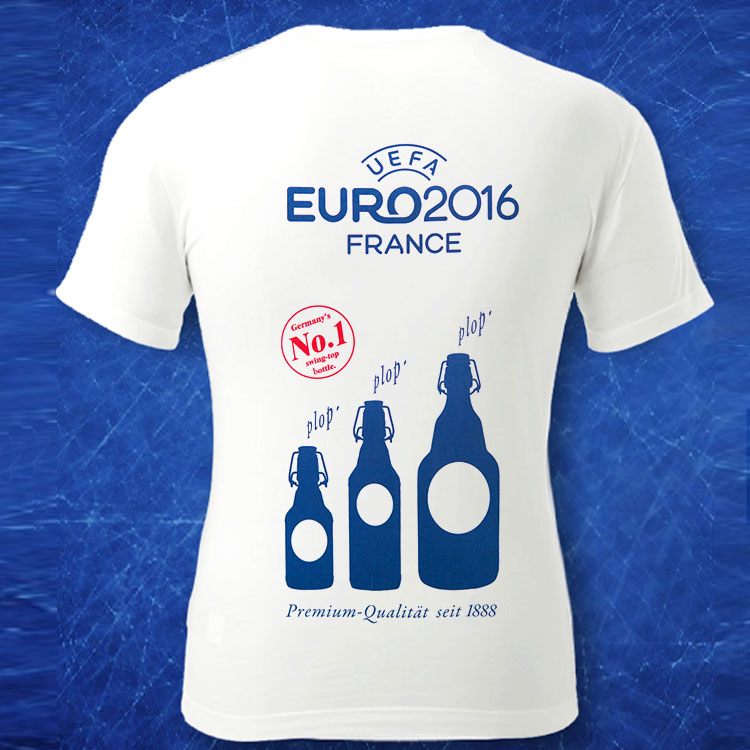 2016欧洲杯版白色圆领T恤M码
