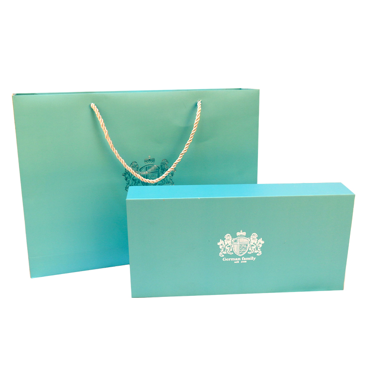 蓝色精品礼盒小（空盒+手提袋不带糖盒）