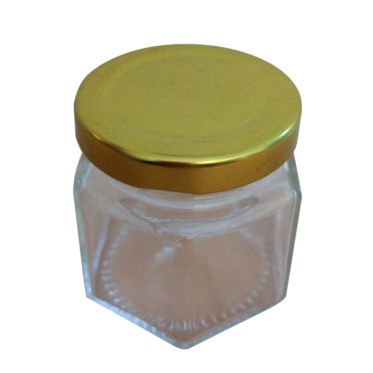 六棱蜂蜜玻璃瓶60ml（85g）+热缩膜			