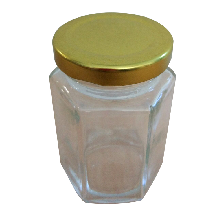 六棱蜂蜜玻璃瓶85ml（110g）+热缩膜