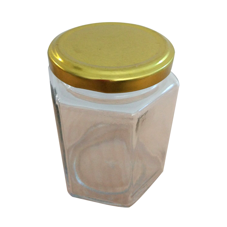 六棱蜂蜜玻璃瓶500ml（660g）+热缩膜